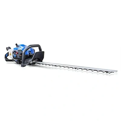 Image of Hyundai Petrol Hedge Trimmer. Lightweight 5.5kg 2 Stroke Hand Held Cordless Garden Bush Cutter with 24&quot; (605mm) Cutting Blade. 180 Degree Anti Vibration Grip Full 3 Year Warranty