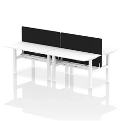 Image of Air B2B 1400x800mm Adjustable 4P Bench Desk CP White/White + Screen