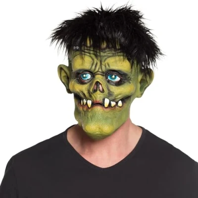 Image of Boland 97573 Creepy Monster Latex Mask with Hair, Scary for Carnival or Halloween, Fancy Dress Costumes, Horror Costume, Zombie, multicoloured, One Size