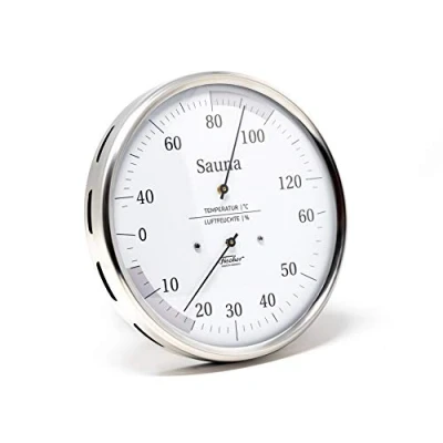 Image of Fischer Sauna Thermohygrometer, Stainless Steel, Multi Colour, One Size