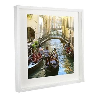 Image of BD ART Shadow Box Frame 20x20x1inch, Square, White, Display 3D Picture with Mount 16x16 inch Plexiglass for Filling, Objects, Photos, Souvenirs, Crafts,Baby Items, dried Flowers