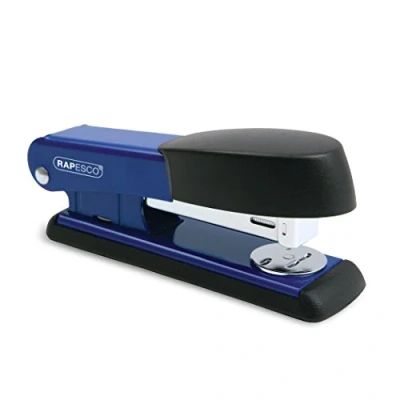 Image of Rapesco R53500L2 Bowfin Half Strip Stapler, 25 Sheet Capacity, Blue