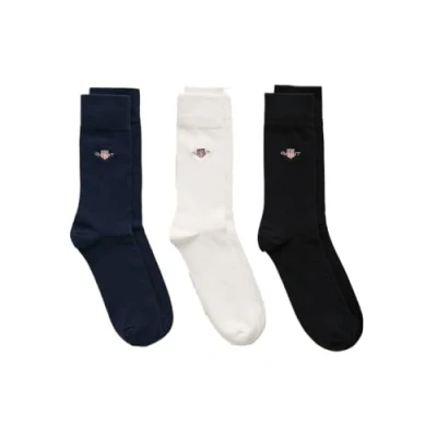 Image of GANT Men&#039;s Shield Socks 3 Pack, Black, 40 42