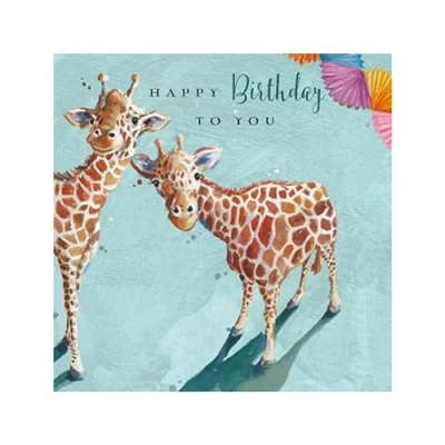 Image of Artistic &amp; Cute Giraffe Happy Birthday Greeting Card The Wildlife Range Cards II1317