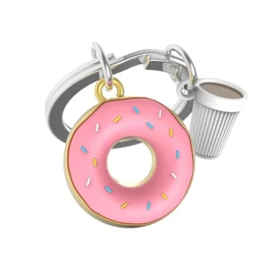 Image of O meta[l]morphose METALMORPHOSE Donut Keyring Men&#039;s Gift, Women&#039;s Pink, One Size