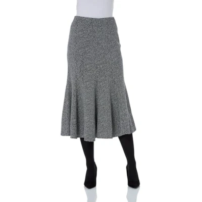 Image of Roman Originals Flared Skirt for Women UK Ladies Flute Peplum Textured Fit &amp; Flare Pencil Jersey A Line Midi Pleated Elasticated Waist Pull On Work Occasion Office Grey Size 16