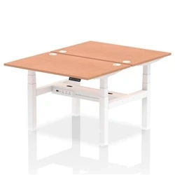 Image of Air B2B 1200x800mm Height Adjustable 2P Bench Desk CP Beech/White