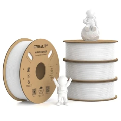 Image of Creality Hyper PLA Filament 1.75 mm, 4 KG 3D Printer for High Speed Printing 30 600mm/s, Durable and Smooth, Dimensional Accuracy +/ 0.03 Most Printers (White) Pack