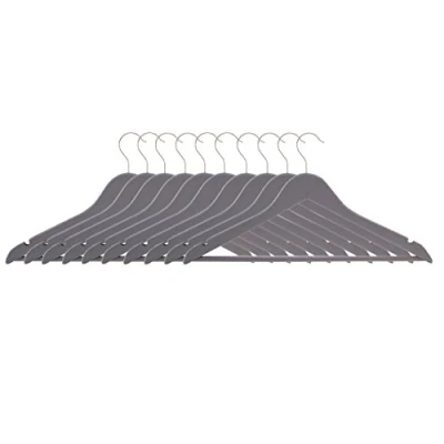 Image of Premier Housewares Clothes Hangers, Wood, Grey, Set of 10
