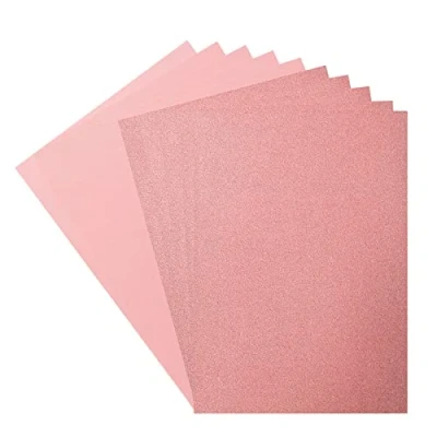 Image of Florence Glitter Paper and Cardstock A4 Coloured Card Making Supplies Rose/Rose 10 Sheets for Scrapbooking, Other Crafts 250/216 GSM