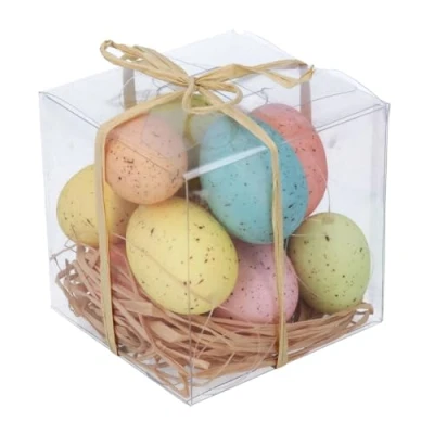 Image of Gisela Graham Set of Hanging Speckled Easter Egg Decorations