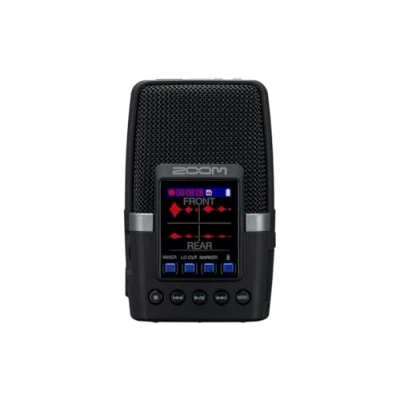 Image of Zoom H2essential Multi Mic Handy Recorder with 3 integrated microphones for 9 recording modes, surround recording, 32 bit 96 KHz, video podcasts, live streams, music, audio control guide, black
