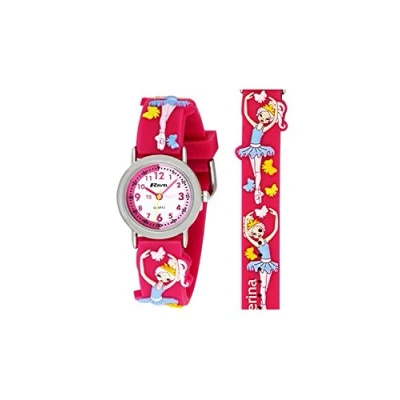Image of Ravel Children&#039;s 3D Pink Ballerina Time Teacher Watch