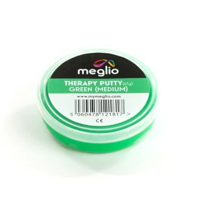 Image of Meglio Therapy Hand Putty 57g for Exercises Targeting Recovery and Rehabilitation, Strength Training Stress Relief, Variable Resistive (Green (Medium))