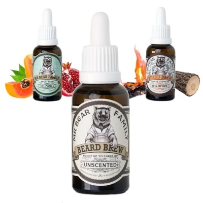 Image of Natural Beard Oil for Men Scented Moisturiser Contains Hydrating Jojoba + Argan Nourishing Mens Softener Healthier Hair Growth (Unscented, 30ml)