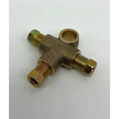 Image of 3 Way Brake T Piece Male Nuts Short Union Metric M10 Hydraulic handbrake Fitting