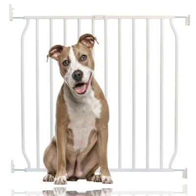 Image of Bettacare Eco Screw Fit Pet Gate, White, 70cm 80cm, Fitted Dog Safety Gate for Puppy