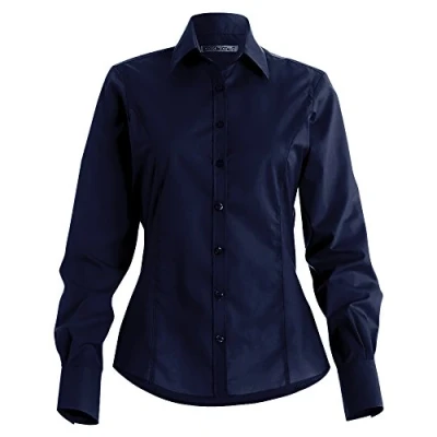 Image of Kustom Kit Womens/Ladies Long Sleeve Business/Work Shirt (12) (Dark Navy)