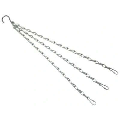 Image of fiXte 3 Strand Garden Hanging Basket Chains Replacement Metal Easy Fit 16 Hook Clips