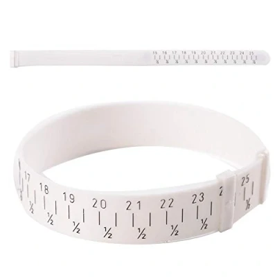 Image of Gauge Ruler Soft Bracelet, Adjustable Size Measuring Wrist Plastic, Measure Tool