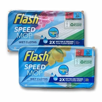 Image of Flash Speed Mop Wet cloths Wild Orchid 12x &amp; Crisp Lemon Scent (24 in total)
