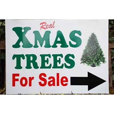 Image of Christmas Xmas Trees for Sale Signs (A3, Arrow Right)