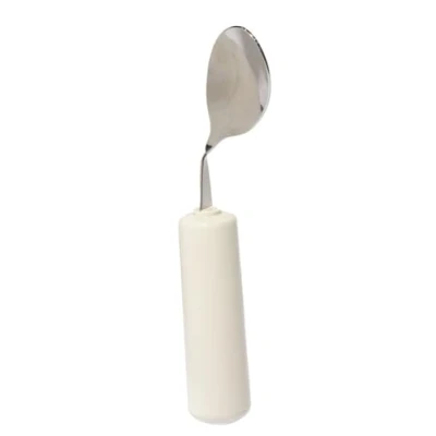 Image of Homecraft Queens Cutlery, Angled Spoon for Left Hand (Eligible VAT relief in the UK) Adaptive Dining Utensil Elderly, Disabled, Large Built Up Handle Good Grip, Dishwasher Safe