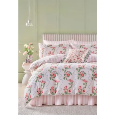 Image of Cath Kidston Rose Flutter Pink Duvet Cover Set Floral Themed King Bedding