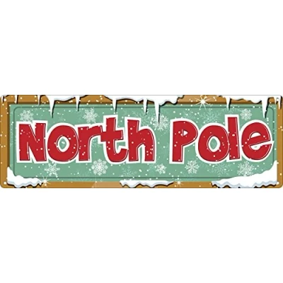 Image of Grindstore North Pole Slim Tin Sign 30.1x10.1cm