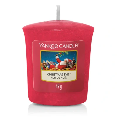 Image of YANKEE CANDLE Samplers Votive Christmas Eve Candles, Wax, Red, 4.6x4.5x5.5 cm, 1 Unit