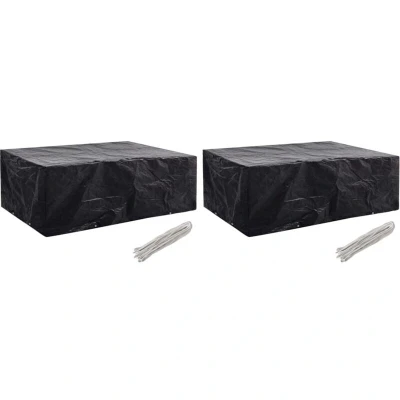 Image of vidaXL Garden Furniture Covers 2 pcs 8 Eyelets 242x162x100 cm