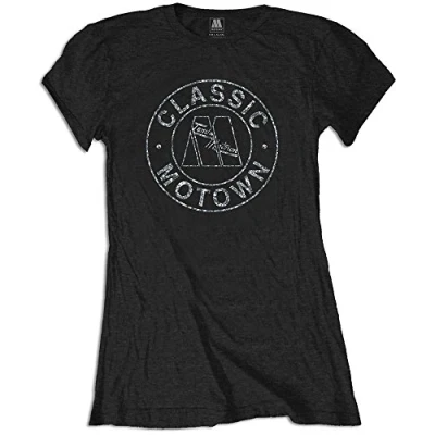 Image of Rockoff Trade Women&#039;s Motown Classic Diamante T Shirt, Black, (Size:Womens: 12)