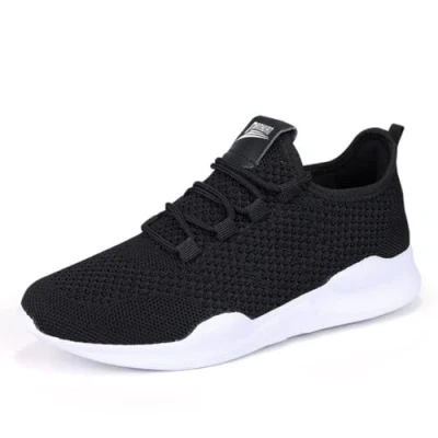 Image of AZSDXS Men Running Trainers Lightweight Walking Shoes Fashion Breathable Jogging Athletic Sneakers Casual Gym Tennis Fitness Sport Outdoor Black White 8