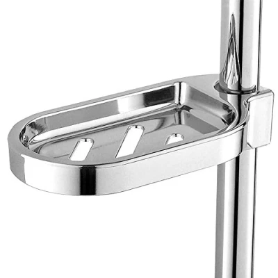 Image of Soap Holder for Shower Rail, ABS Dish with Adjustable Rail Slide (Diameter x 0.98 Inches)