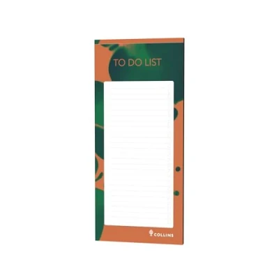 Image of Collins Viridian To Do List Notepad 235x105mm Checklist, Shopping and Memo with Magnetic Strip for Home Office Use
