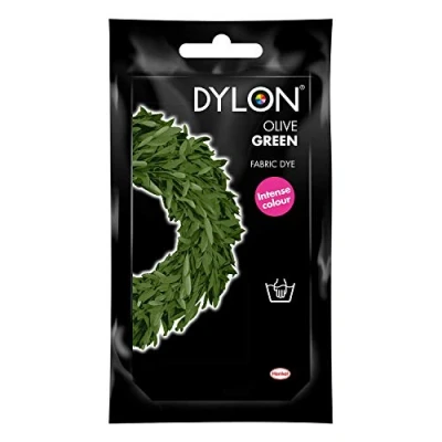 Image of DYLON Hand Dye, Fabric Dye Sachet for Clothes, Soft Furnishings and Projects, 50 g Olive Green