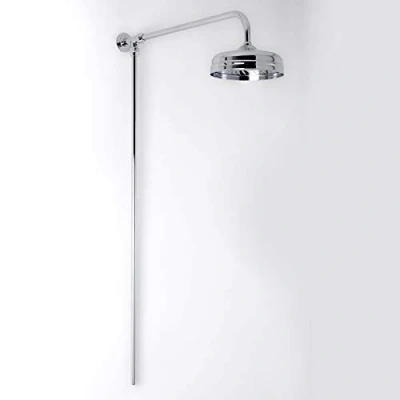 Image of Milano Elizabeth Traditional Rigid Riser Fixed Rainfall Shower Head Chrome
