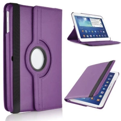 Image of TechDealsUK 360 Degree Rotating Leather Folding Folio Stand Case Cover For Samsung Galaxy Tab 2 10.1 P5100 P5110 (Purple)
