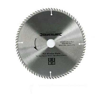 Image of Silverline TCT UPVC Window Blade 80T 250 x 30 25, 20, 16mm Rings