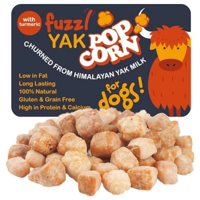 Image of Fuzzl Natural Yak Chew Bites 120g Large Pack Premium Dog Treats Turmeric and Himalayan Milk Long Lasting Training Chews for Dogs Healthy