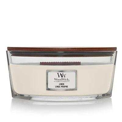 Image of WoodWick Scented Candle Ellipse Linen 9 cm / 19