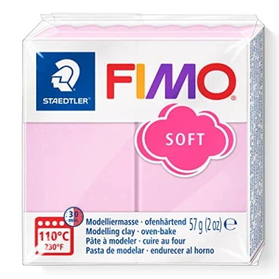 Image of STAEDTLER 8020 205 FIMO Soft Oven Hardening Polymer Modelling Clay Pastel Rose (1 x 57g Block)