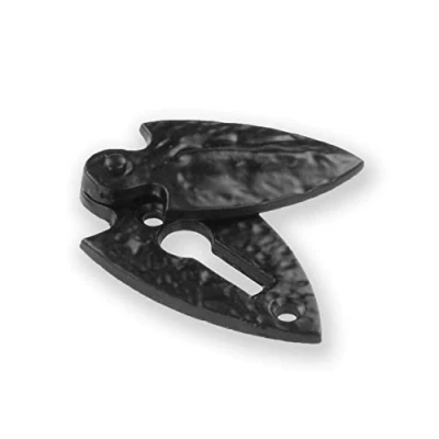 Image of Antique Black Cast Iron Escutcheon Plates Keyhole Cover Key Hole Door Lock Accessories (Covered Escutcheon)