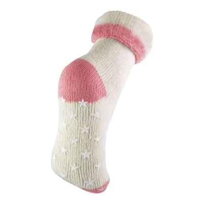 Image of Sock Snob 2 x Ladies Warm Fluffy Non Slip Alpaca Wool Blend Thermal Slipper Bed Socks with Grippers (Purple) 4 8