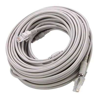 Image of ASHATA Ethernet Cable, 5M/10M/15M/20M RJ45+DC CCTV Cable Male and Female Head 2.1mm / 5.5mm Jack for IP Cameras NVR System 10Mbps/100Mbps (20M)
