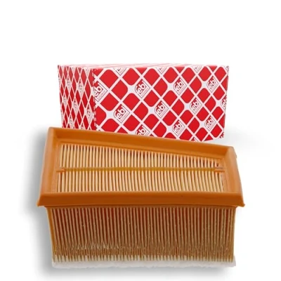 Image of 16546002QK, 1654600QAA, 1654600QAU Air filter FEBI BILSTEIN 32227 80mm 140mm 176mm Insert with pre RENAULT: CLIO 2, TRAFIC 2 Kasten