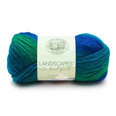 Image of Lion Brand Yarns Landscapes Yarn, Acrylic, Blue Lagoon, 17.78 x 7.62 cm