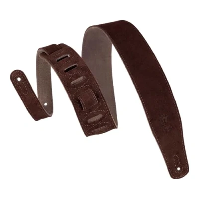 Image of Levy&#039;s MS26 BRN 2.5 inch Suede Leather Strap Brown