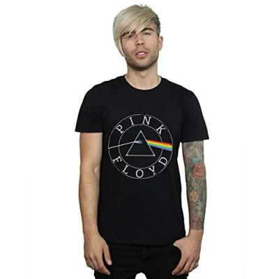 Image of Pink Floyd Men&#039;s Prism Circle Logo T Shirt Black Large