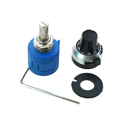 Image of Reland Sun 3590S 10 Turn Rotary Wire Wound Precision Potentiometer Pot with 6.35mm knob (10K 103L)